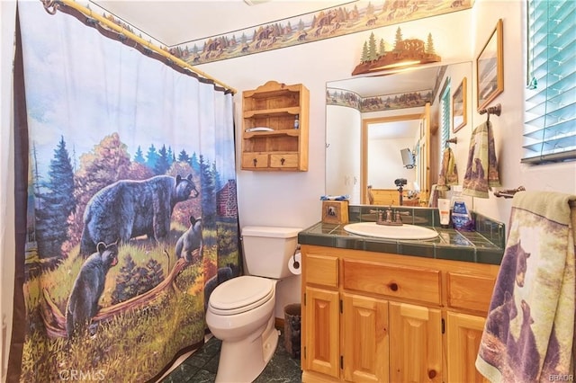 full bath with toilet and vanity