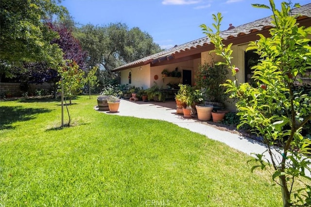 view of yard with a patio area