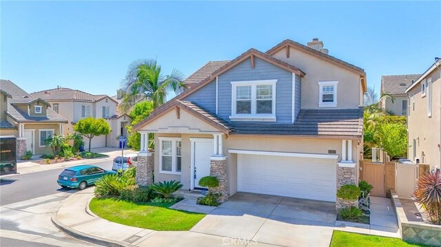 view of front of house with a garage