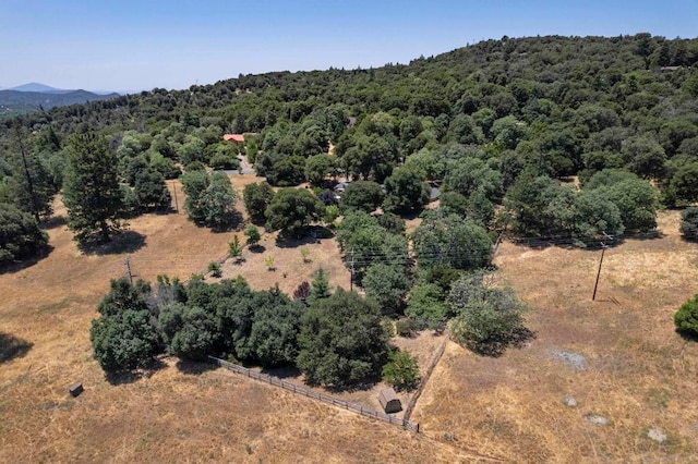 aerial view with a mountain view