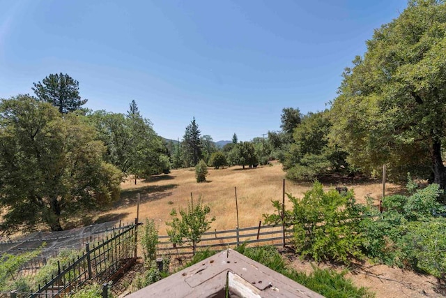 view of yard with a rural view