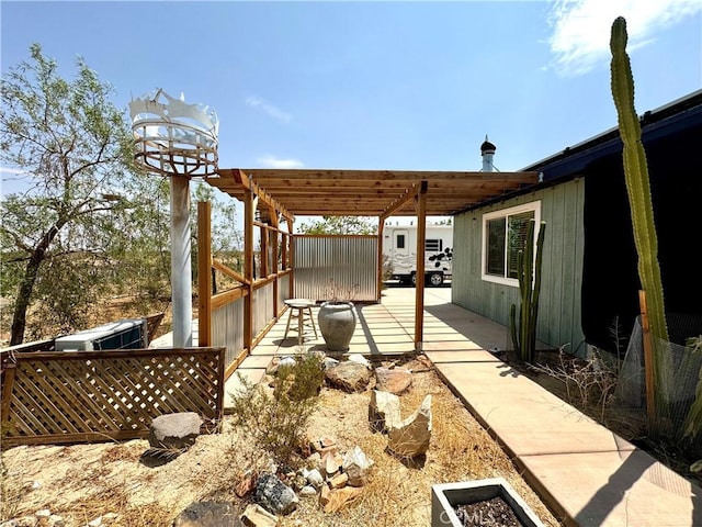 view of patio / terrace featuring a pergola