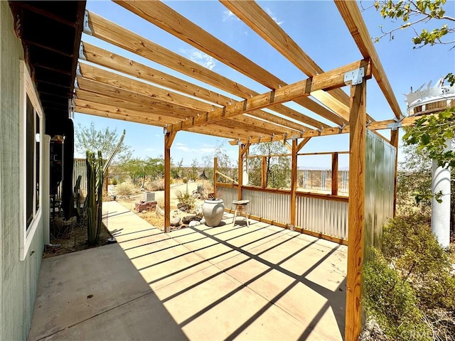 view of patio / terrace featuring a pergola