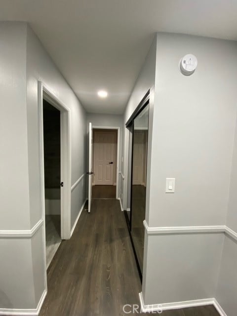 hall featuring dark hardwood / wood-style flooring