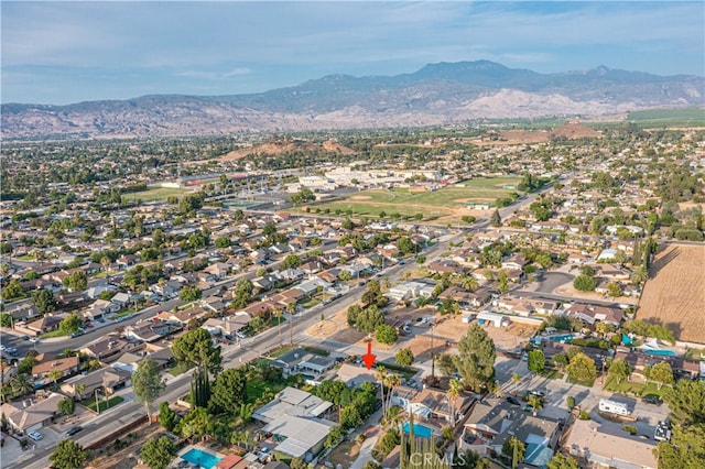 aerial view featuring a mountain view