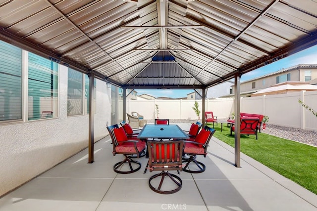 view of patio / terrace with a gazebo