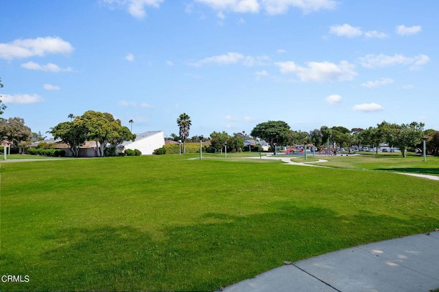 view of community with a lawn