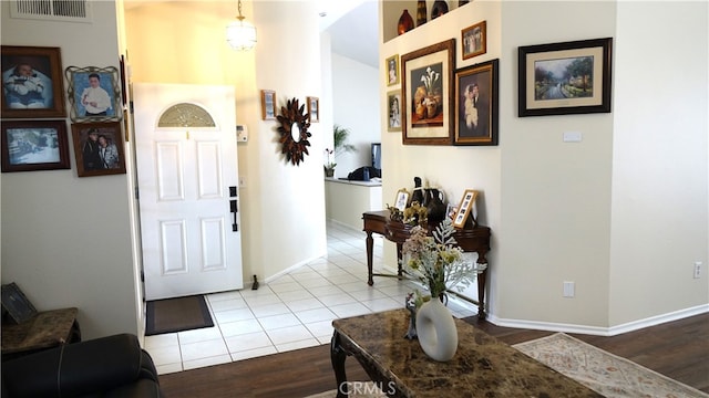 view of tiled foyer