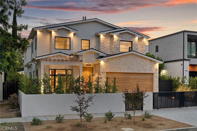 view of front facade with a garage