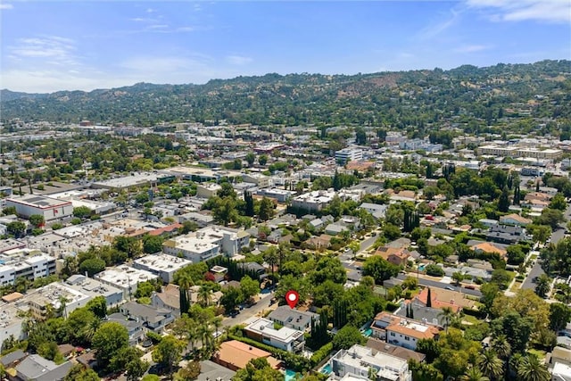 aerial view featuring a mountain view