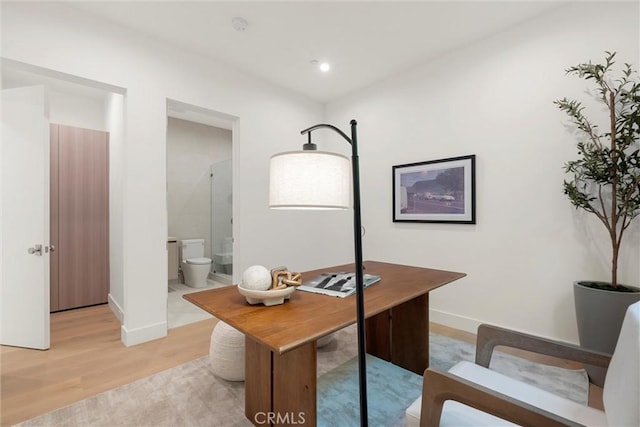 office space featuring light hardwood / wood-style flooring