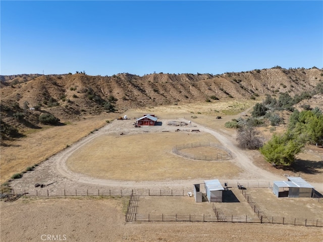 bird's eye view featuring a rural view