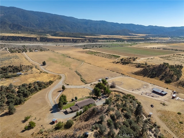 bird's eye view with a rural view and a mountain view