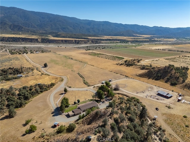 bird's eye view with a rural view and a mountain view