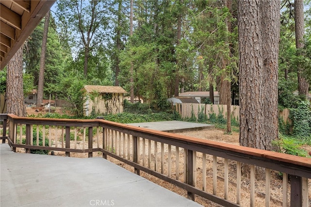 deck with a patio