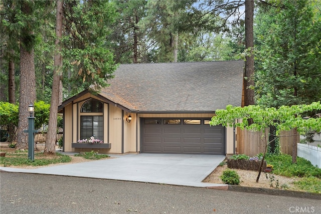 view of front facade with a garage