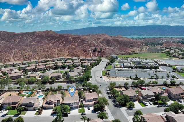 bird's eye view featuring a mountain view