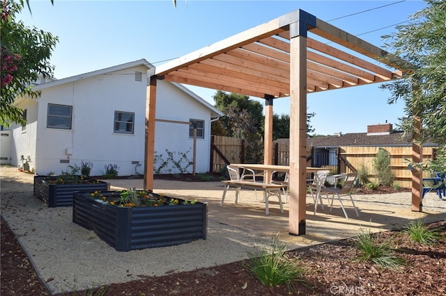 view of patio with a pergola