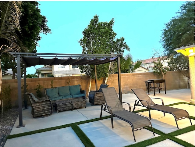 view of patio / terrace featuring an outdoor living space