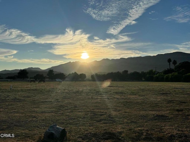 view of mountain feature featuring a rural view