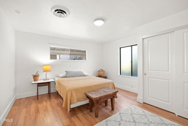 bedroom featuring wood-type flooring