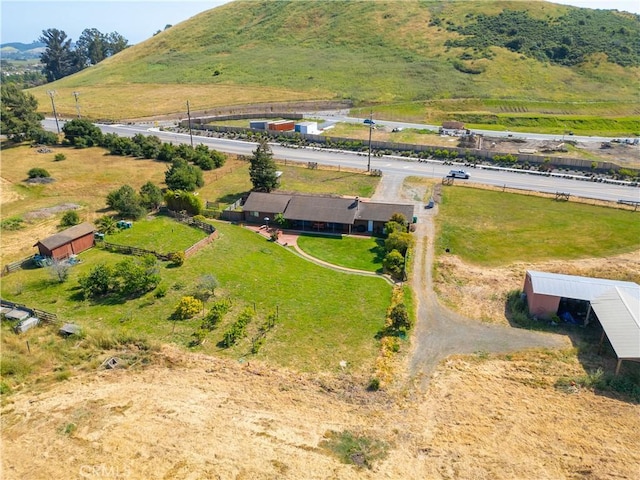 drone / aerial view with a rural view