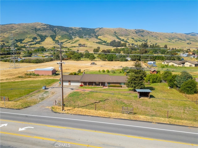 property view of mountains featuring a rural view