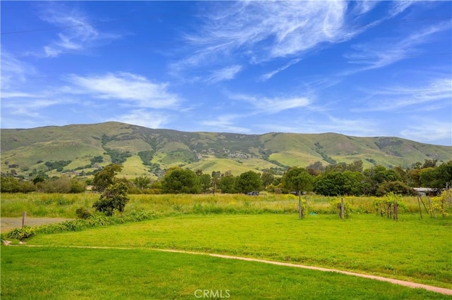 view of mountain feature featuring a rural view