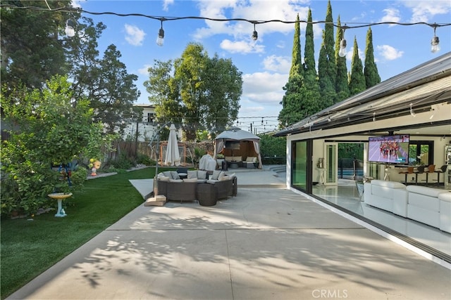 view of patio with an outdoor hangout area