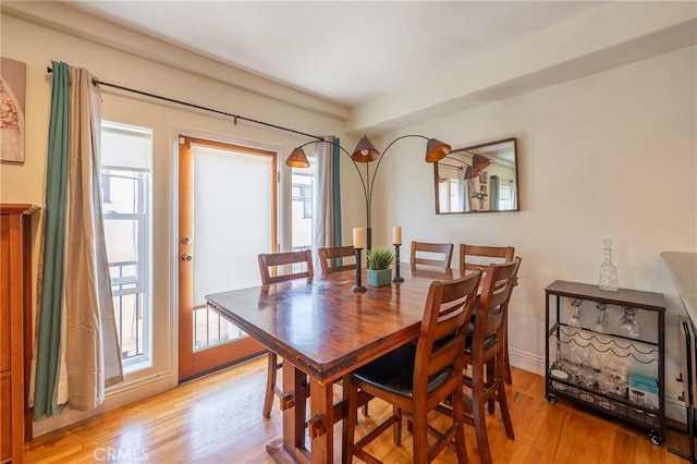 637 S Grand Ave Unit 4, San Pedro, CA 90731 - dining area featuring light wood-style flooring and baseboards