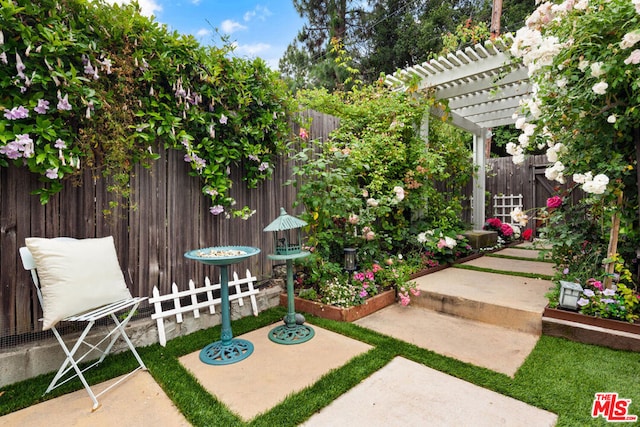 view of patio / terrace with a pergola