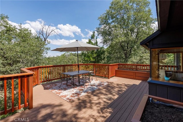 1384 Golden Rule Ln, Lake Arrowhead, CA 92352 - view of wooden terrace