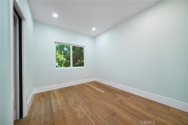 empty room featuring light wood-type flooring