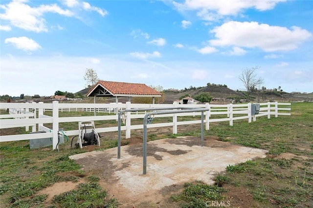 view of patio featuring a rural view