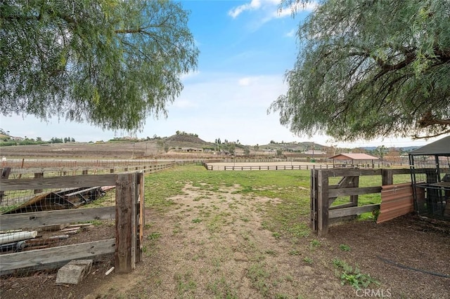 view of yard featuring a rural view