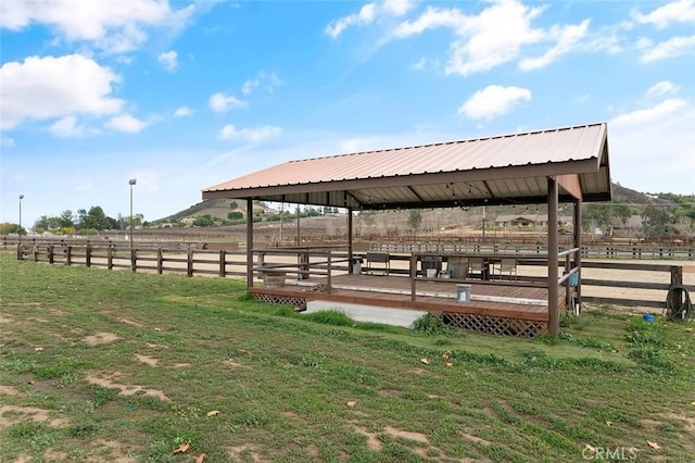 view of community with a rural view