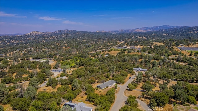 bird's eye view with a mountain view