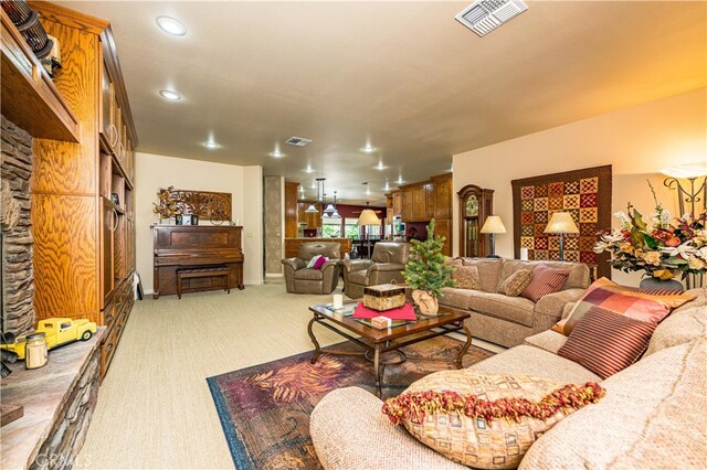 living room with carpet