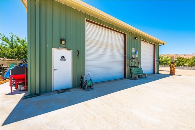 view of garage