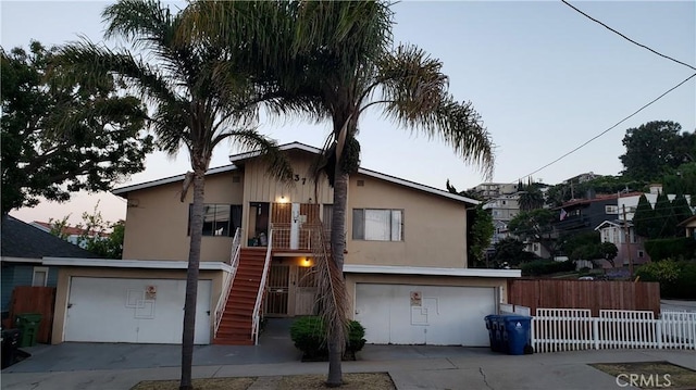 view of front of property featuring a garage