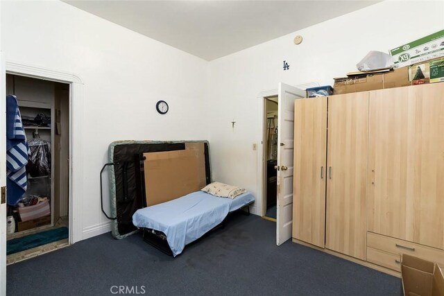 carpeted bedroom with a closet