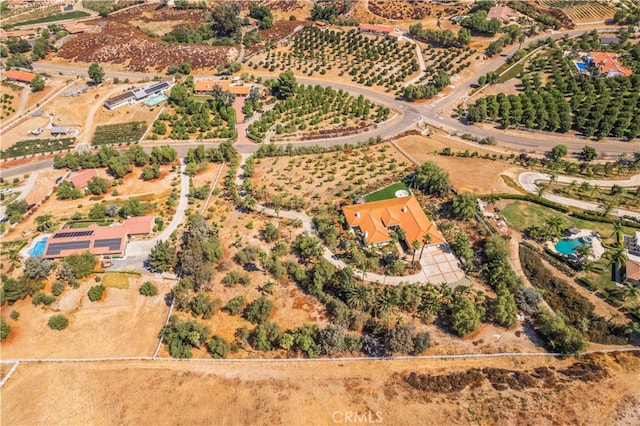 aerial view featuring a rural view