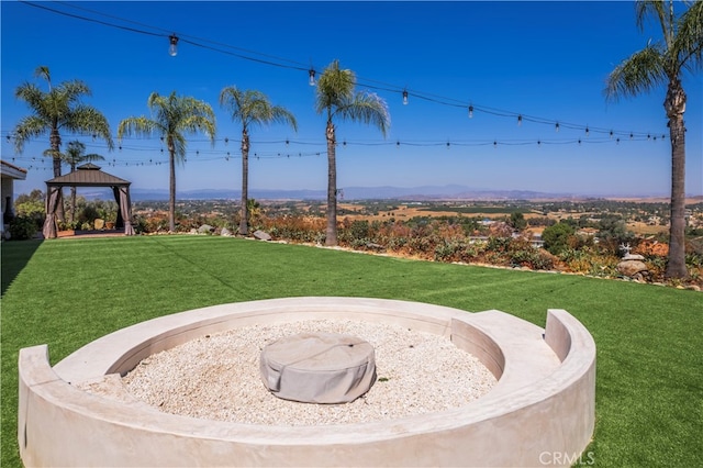 view of yard featuring a gazebo