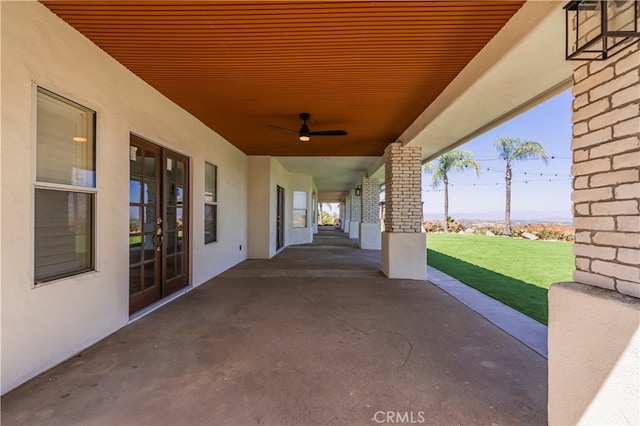 view of patio / terrace with ceiling fan