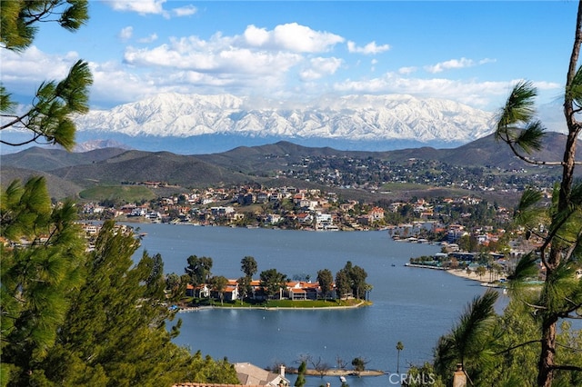 view of water feature with a mountain view