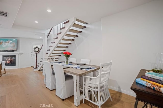 dining area featuring light hardwood / wood-style floors