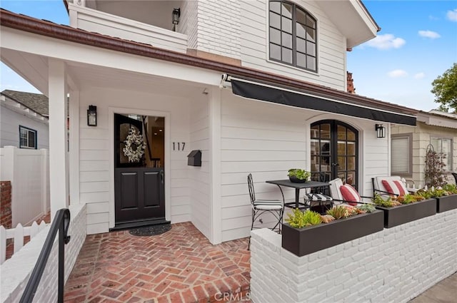 entrance to property with french doors