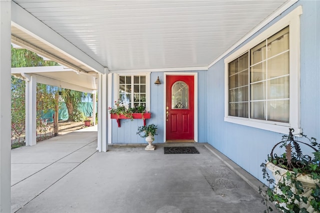 view of doorway to property