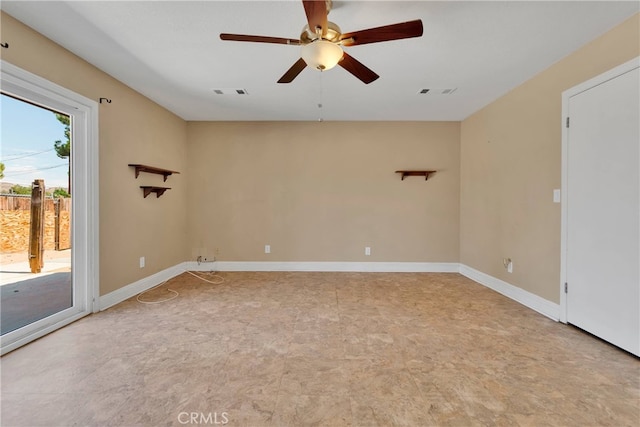 empty room with ceiling fan