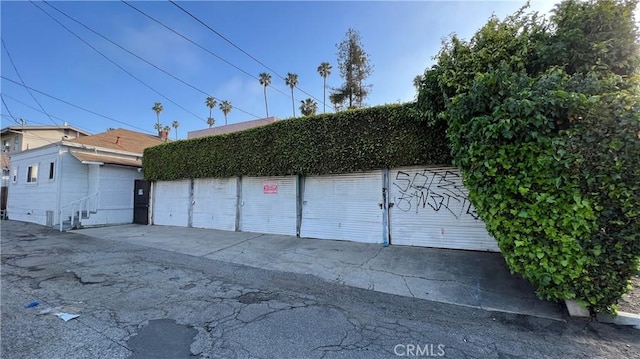 view of garage